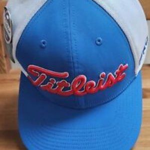Titleist L/XL Pro VI Golf White Blue Hat Cap NWT